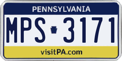 PA license plate MPS3171