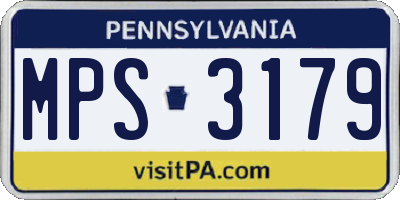 PA license plate MPS3179