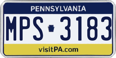 PA license plate MPS3183