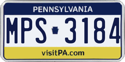 PA license plate MPS3184