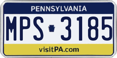 PA license plate MPS3185