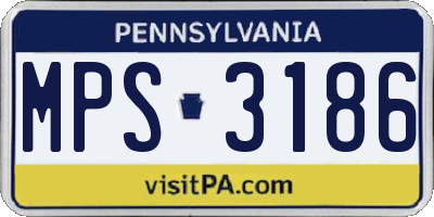 PA license plate MPS3186