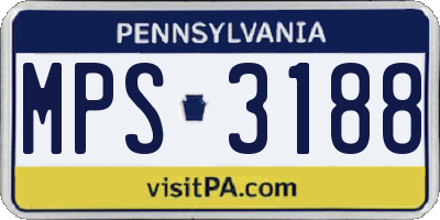 PA license plate MPS3188