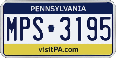 PA license plate MPS3195