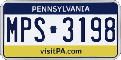 PA license plate MPS3198