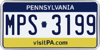 PA license plate MPS3199