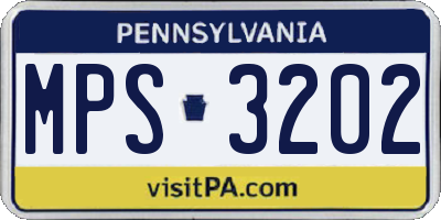 PA license plate MPS3202