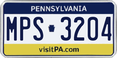 PA license plate MPS3204
