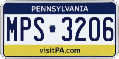 PA license plate MPS3206