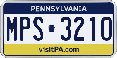 PA license plate MPS3210