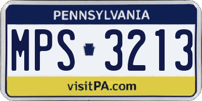 PA license plate MPS3213