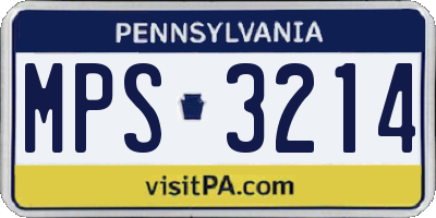 PA license plate MPS3214
