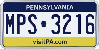 PA license plate MPS3216