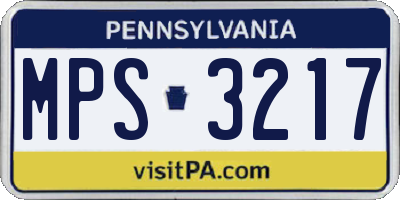 PA license plate MPS3217