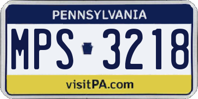 PA license plate MPS3218