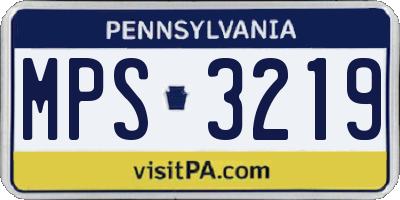 PA license plate MPS3219