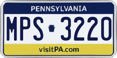 PA license plate MPS3220