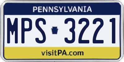 PA license plate MPS3221