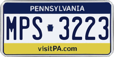 PA license plate MPS3223