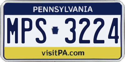 PA license plate MPS3224