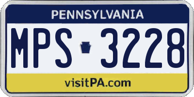 PA license plate MPS3228