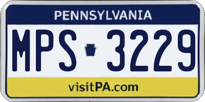 PA license plate MPS3229