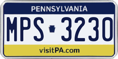 PA license plate MPS3230