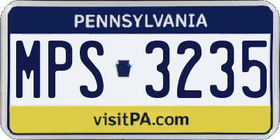 PA license plate MPS3235