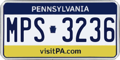 PA license plate MPS3236