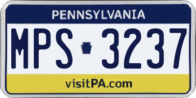 PA license plate MPS3237