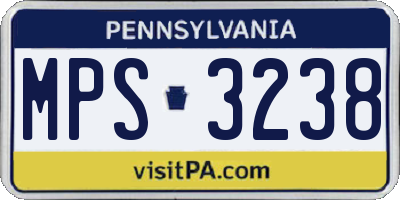 PA license plate MPS3238