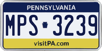 PA license plate MPS3239