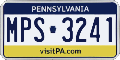 PA license plate MPS3241