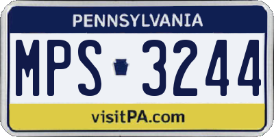 PA license plate MPS3244