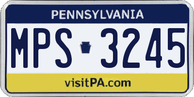 PA license plate MPS3245