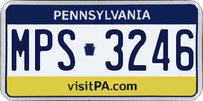 PA license plate MPS3246