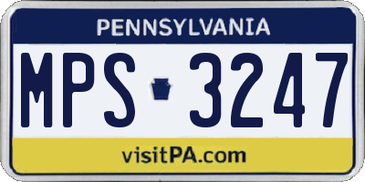 PA license plate MPS3247