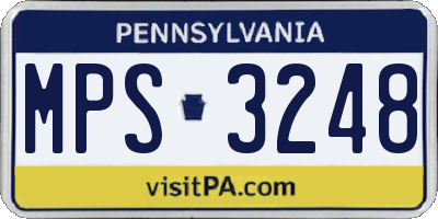 PA license plate MPS3248