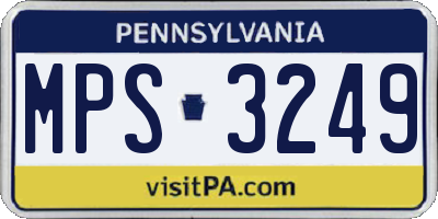 PA license plate MPS3249