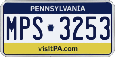 PA license plate MPS3253