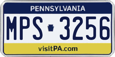 PA license plate MPS3256