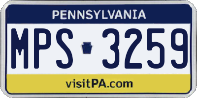 PA license plate MPS3259