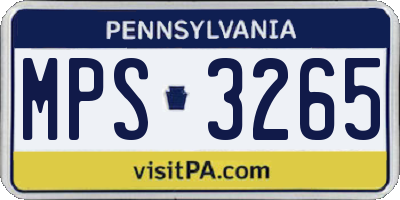 PA license plate MPS3265