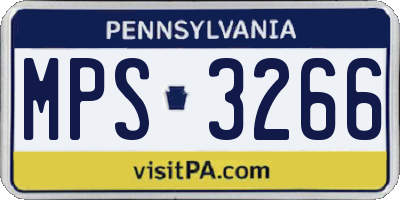 PA license plate MPS3266