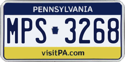 PA license plate MPS3268
