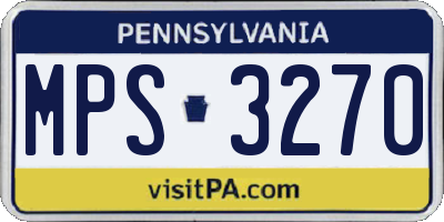 PA license plate MPS3270