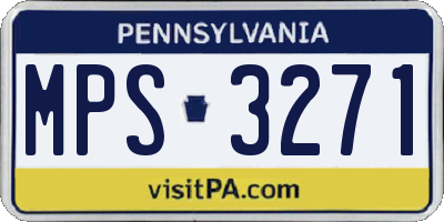 PA license plate MPS3271