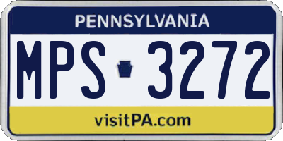 PA license plate MPS3272