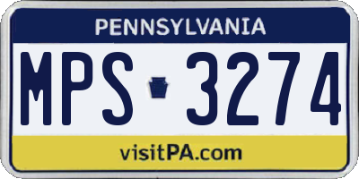 PA license plate MPS3274