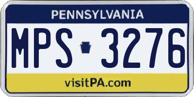 PA license plate MPS3276
